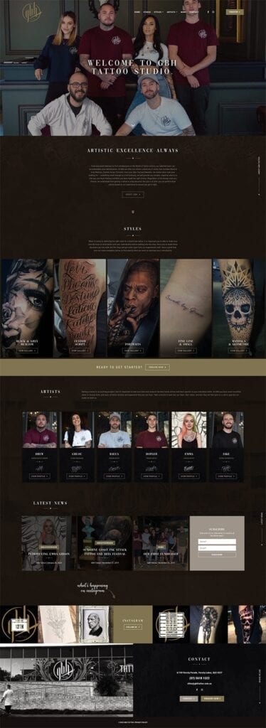 GBH Tattoo Web Design | Zulu Digital Marketing